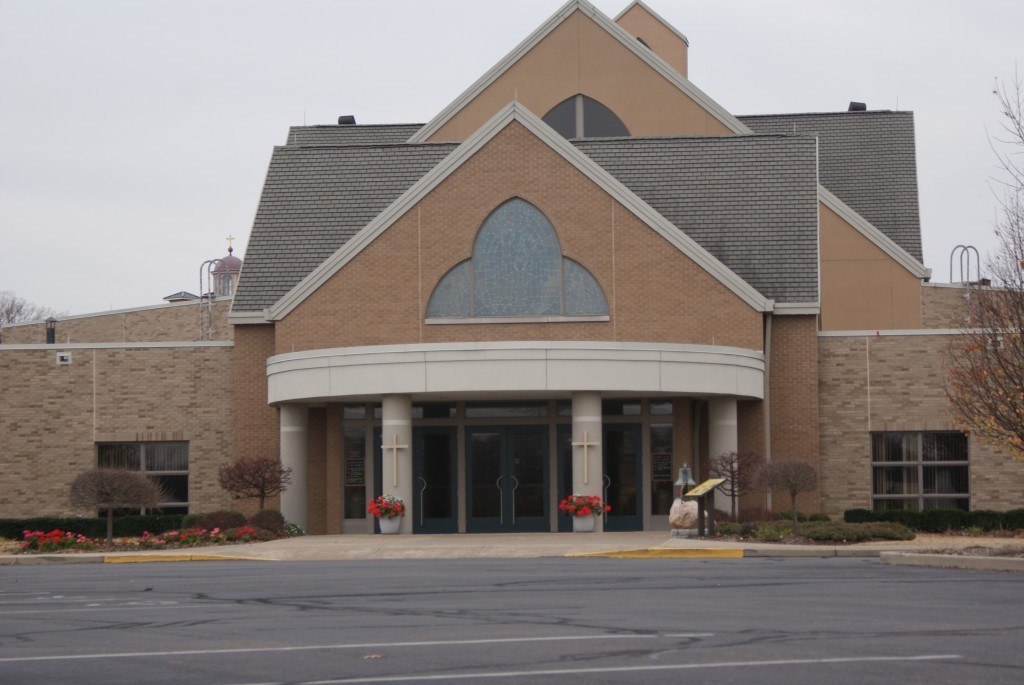 The front of Precious Blood Church